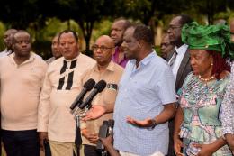 File image of Wycliffe Oparanya and Jimmy Wanjigi.