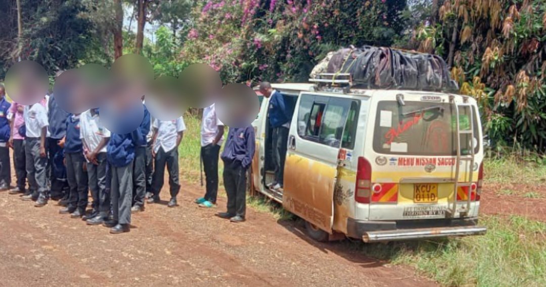 14-seater Matatu found carrying 31 students in Meru.
