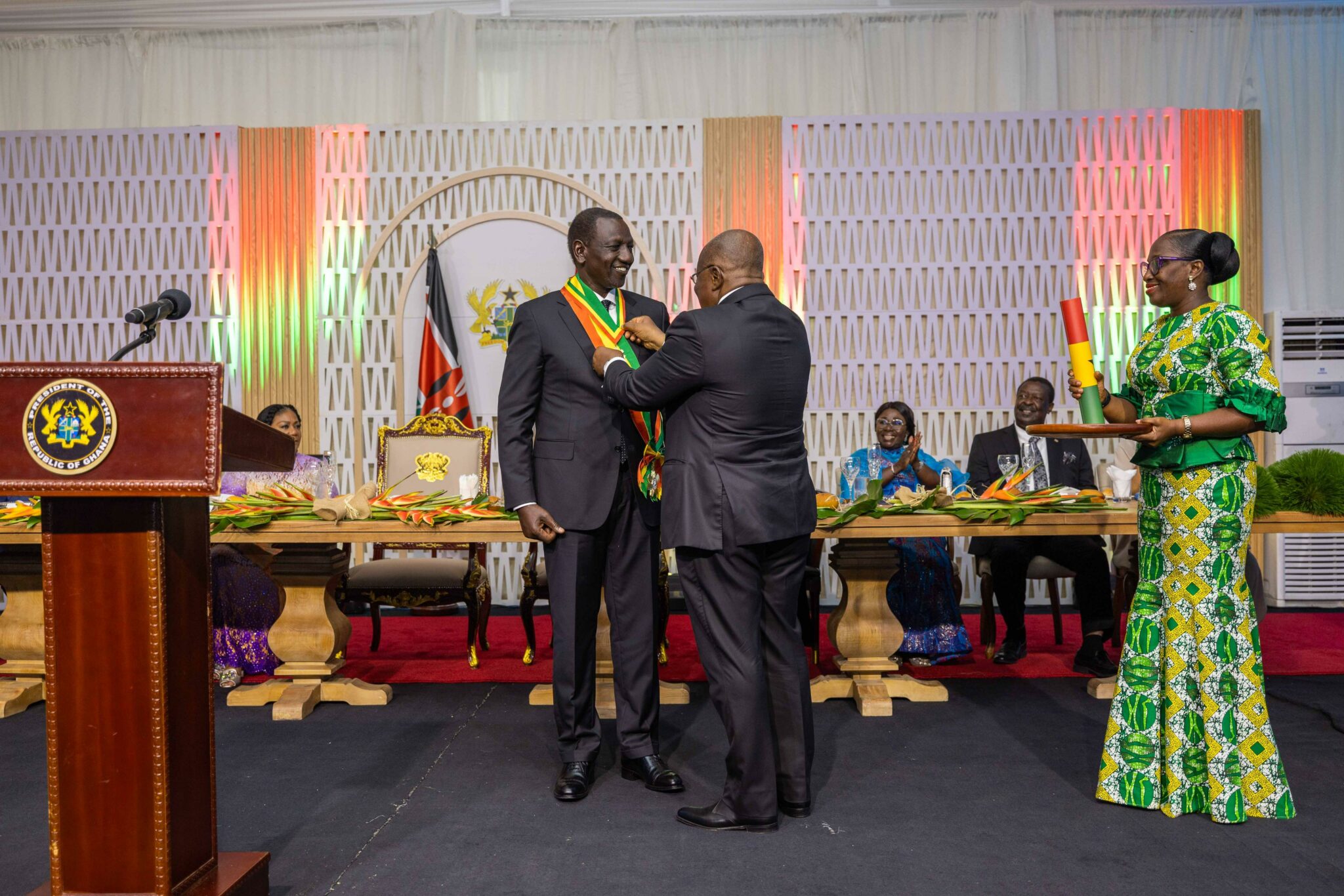 President William Ruto conferred with the Companion of the Order of the Star of the Volta award in Ghana.