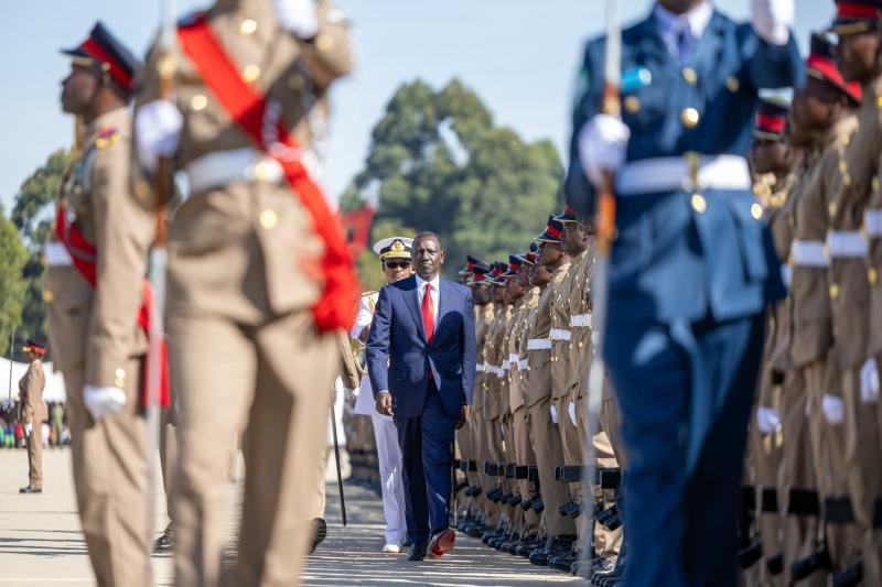 President William Ruto during the KDF passout parade in Eldoret.