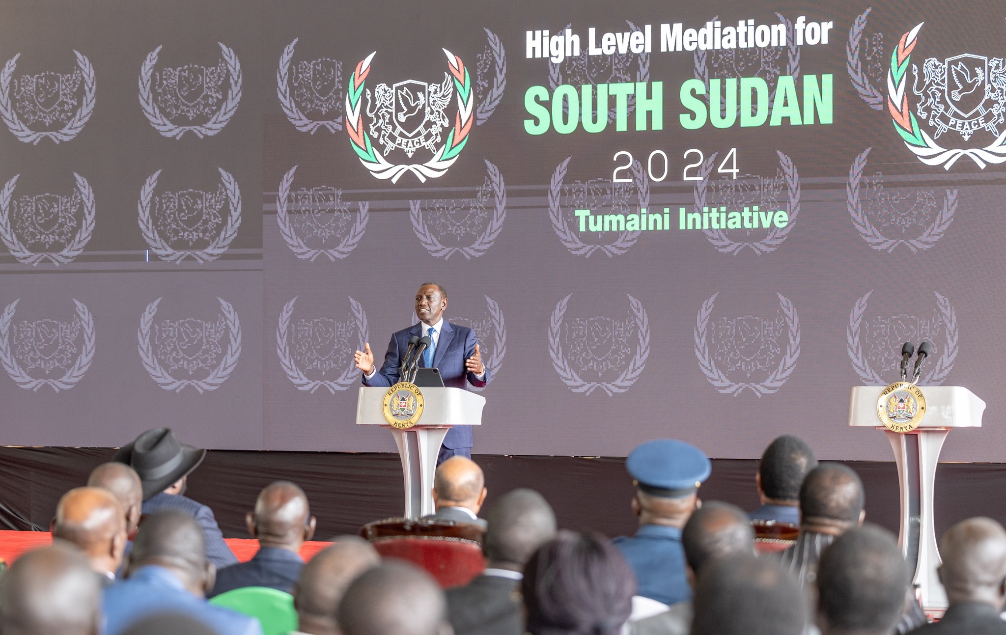President William Ruto during the launch of high-level meditation for South Sudan at State House.