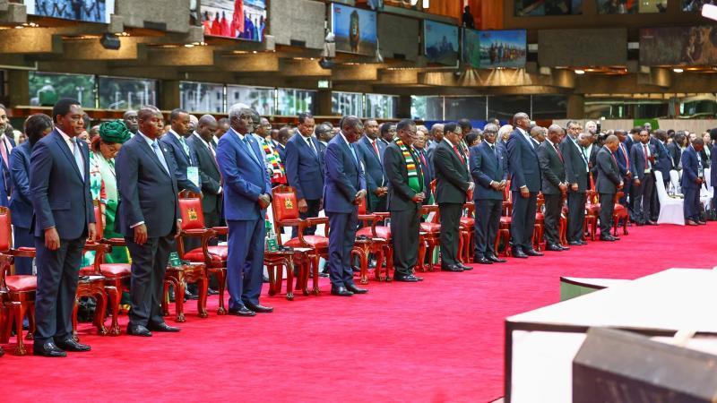 President Ruto with other leaders at the Africa Fertiliser and Soil Health Summit, KICC, Nairobi.