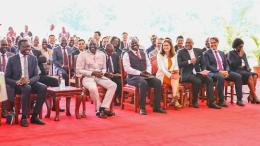 President Ruto with Energy CS Davis Chirchir and Kenya Power MD Joseph Siror at State House.