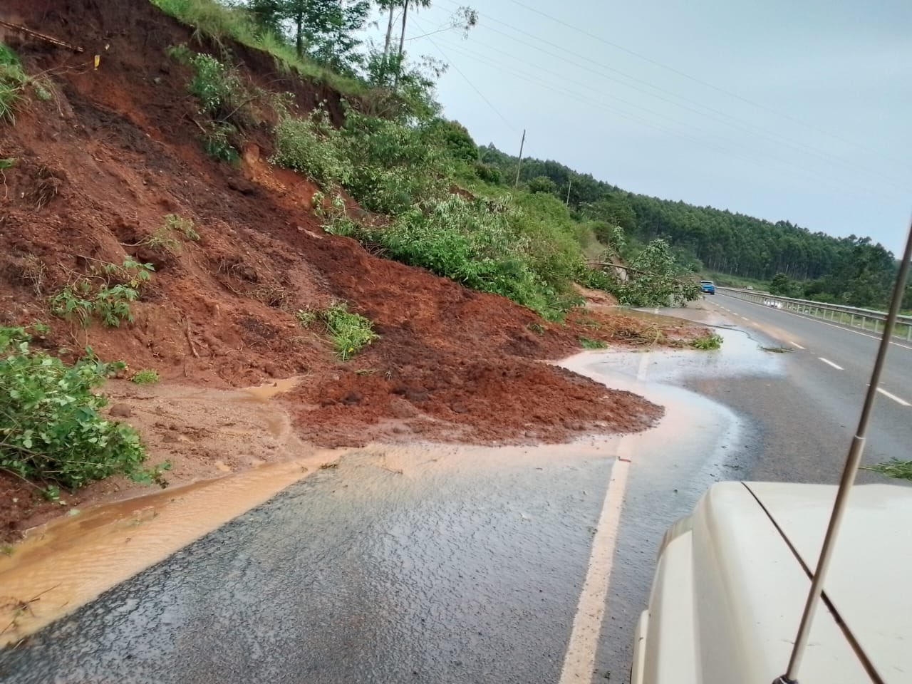 A section of Kenol - Sagana Road has been affected.