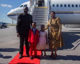 President William Ruto arrives in the US accompanied by his wife Rachel Ruto.