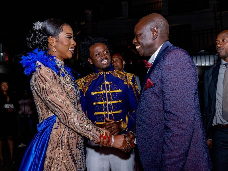 Bahati introduces his wife Diana Marua to Deputy President Rigathi Gachagua during the launch of the Bahati reality show.