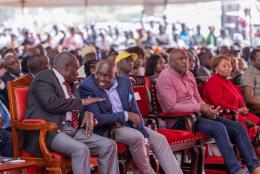 DP Rigathi Gachagua and Nandi Senator Samson Cherargei in Ruai, Kasarani.