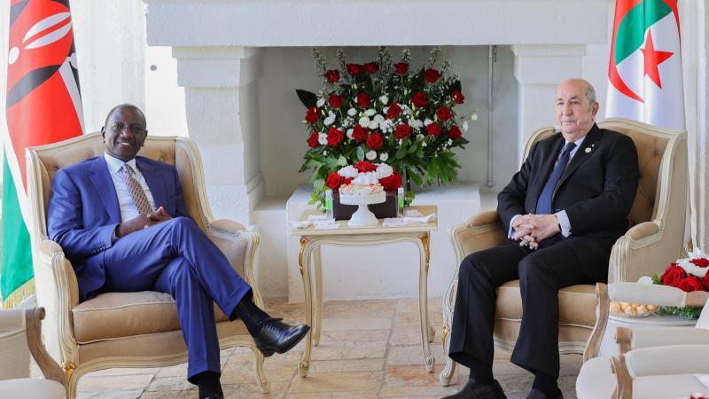 President William Ruto with Alegrian President Abdelmadjid Tebboune.