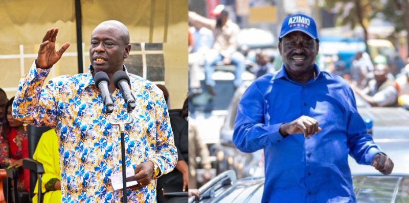 photocollage of Rigathi Gachagua and Raila Odinga.