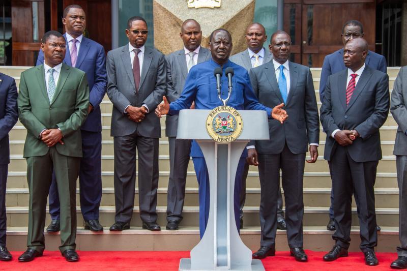 Azimio leader Raila Odinga at KICC.