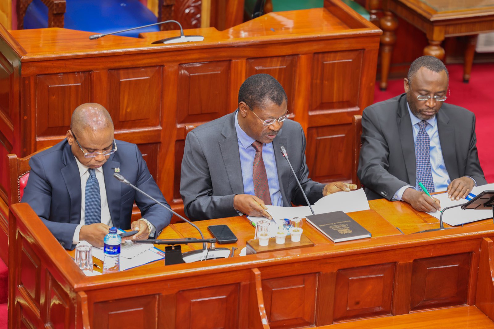 National Assembly Speaker Moses Wetang'ula with Senate Speaker Amason Kingi.