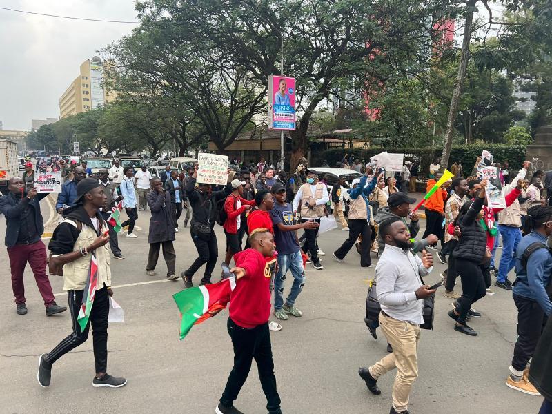 File Image of Journalists holding protests in Nairobi CBD on July 24, 2024.