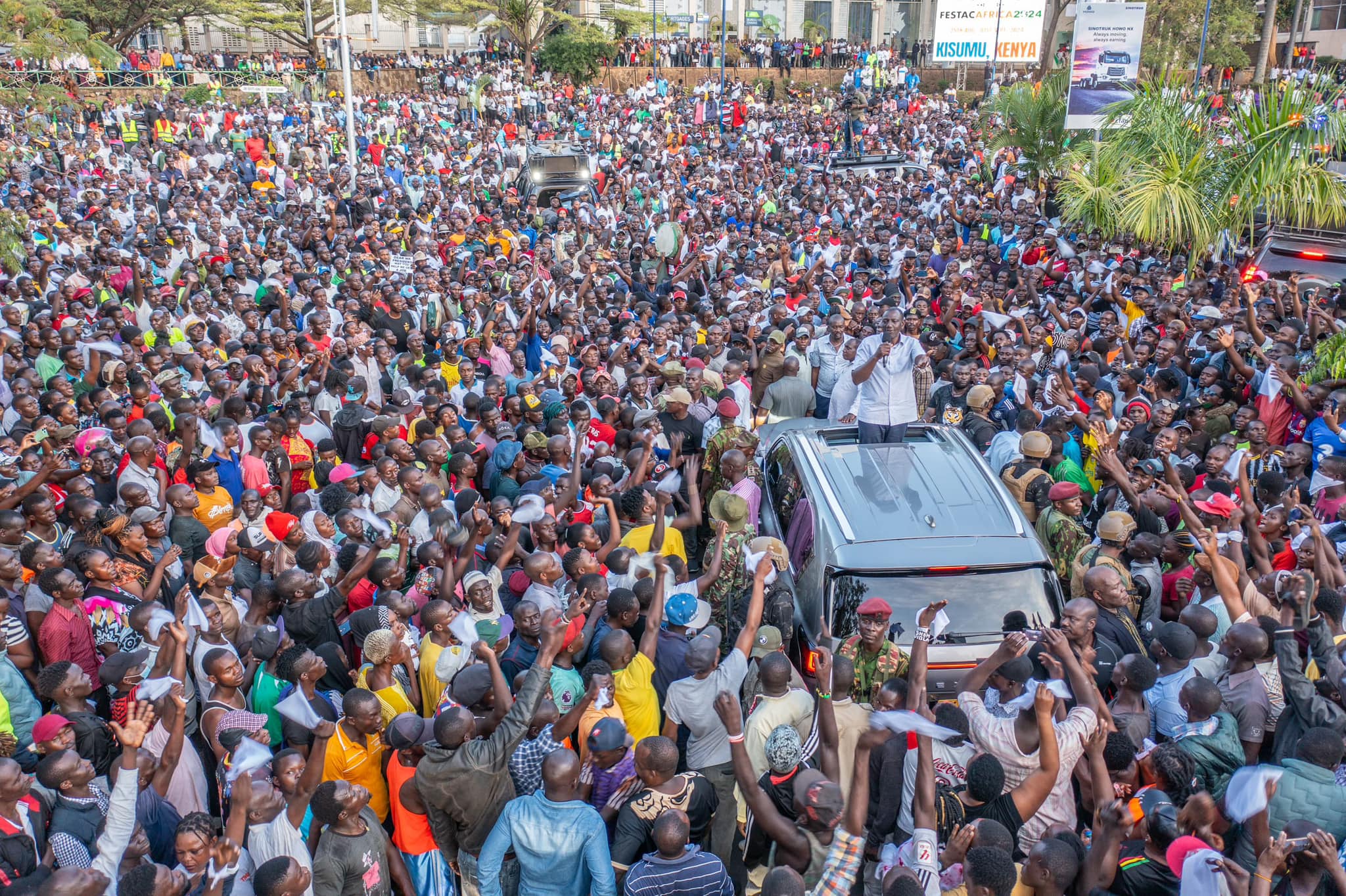 President William Ruto in Kisumu County.