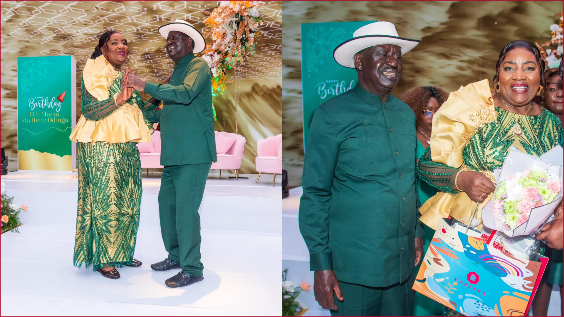 ODM leader Raila Odinga graced his spouse Ida's birthday celebration.