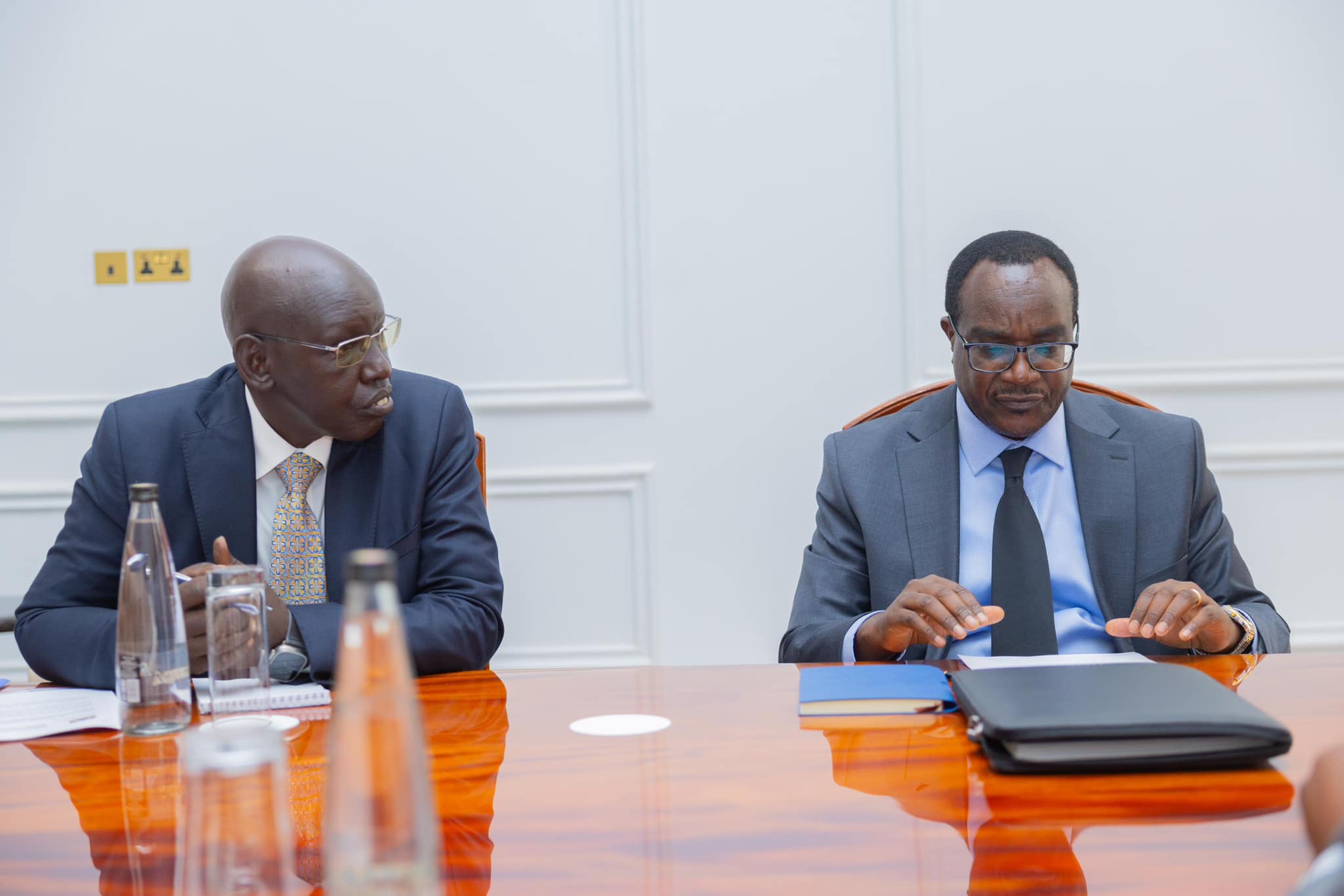 Education Cabinet Secretary Julius Ogamba and the PS Belio Kipsang.