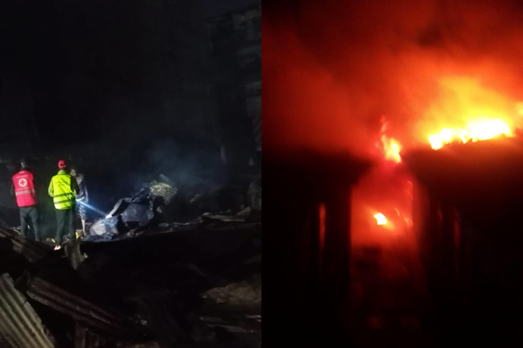 Photocollage of a fire incident in Embakasi.