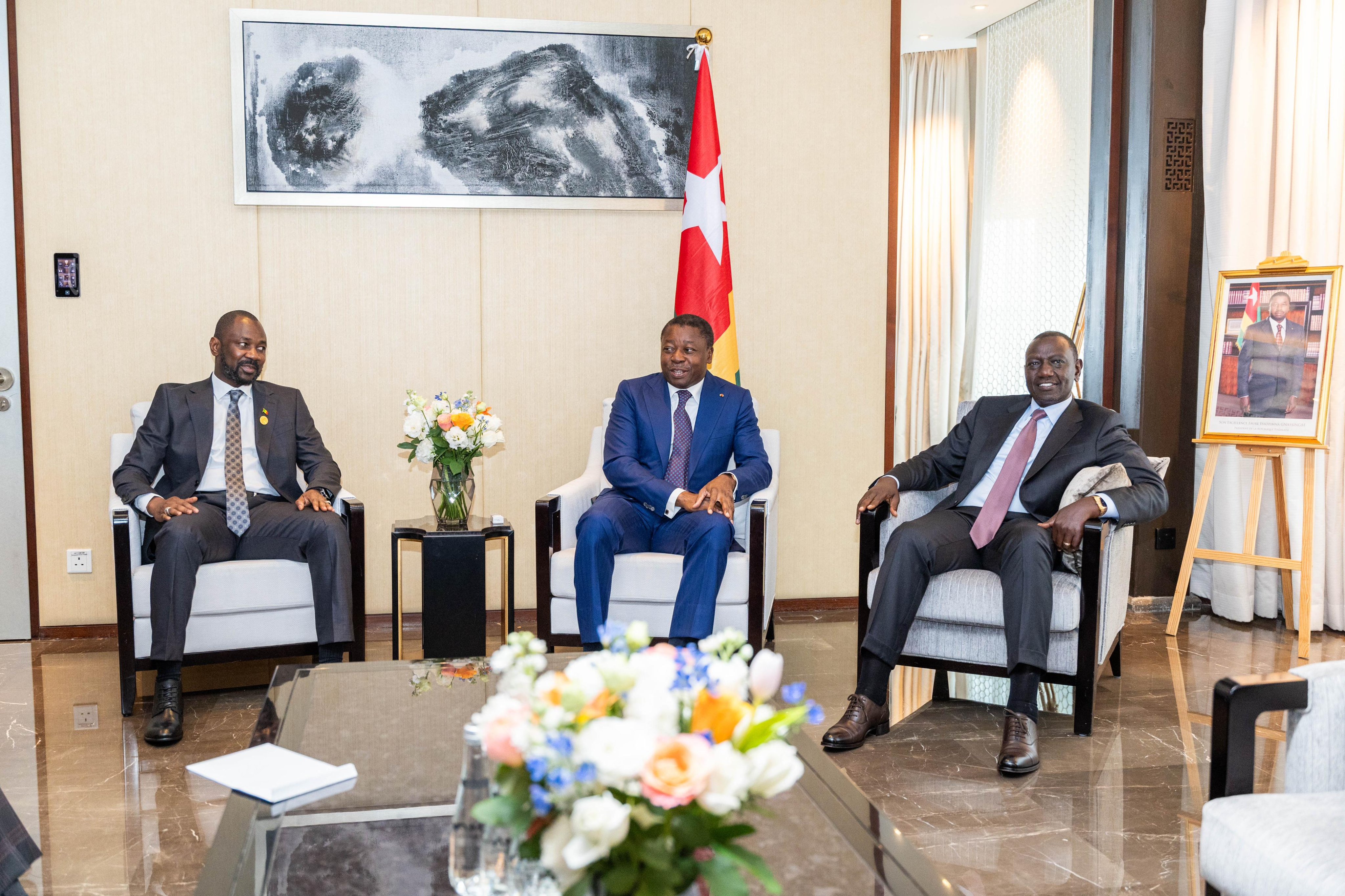 President William Ruto with Togo President Faure Essozimna Gnassingbé and Colonel Assimi Goita  of Mali.