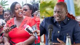 Photo collage of Ann Waiguru's supporter and William Ruto