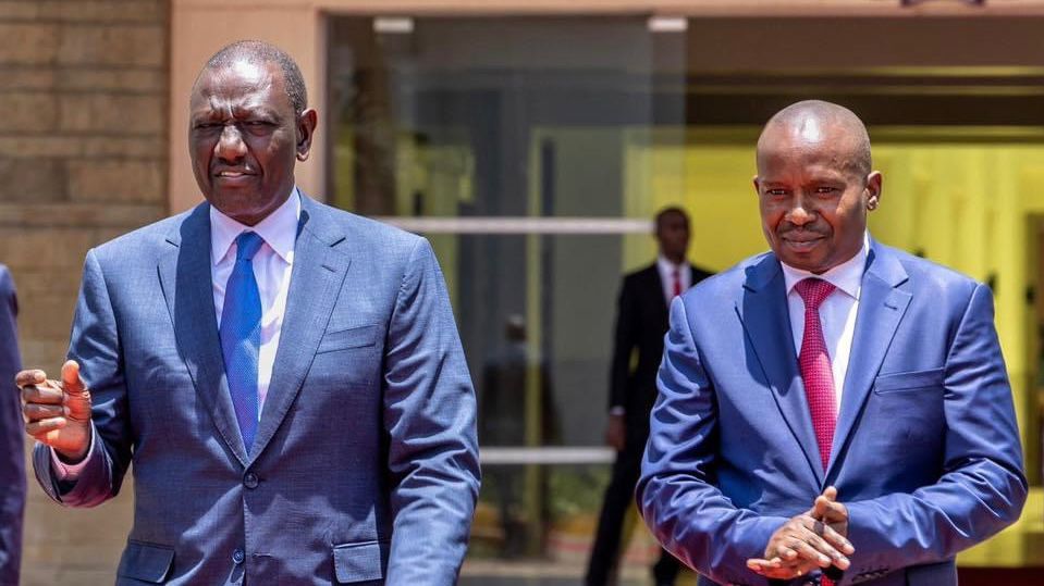 File image of William Ruto and Kithure Kindiki