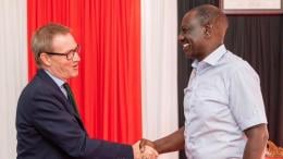 File image of William Ruto and British High Commissioner to Kenya Neil Wigan