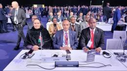 File image of Mohamed Amin and Kenyan delegation in Glasgow