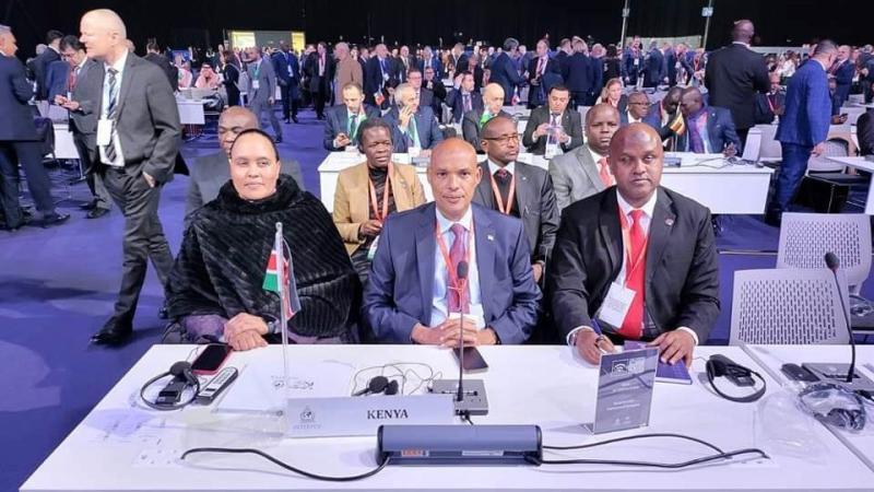 File image of Mohamed Amin and Kenyan delegation in Glasgow