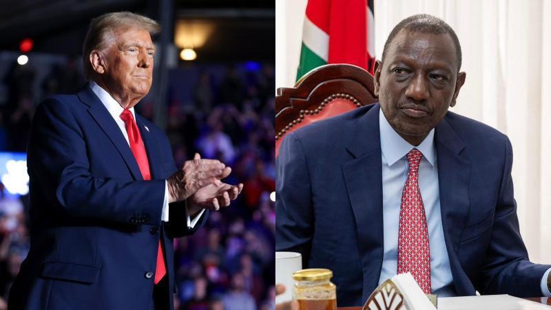 Photo collage of Donald Trump and William Ruto