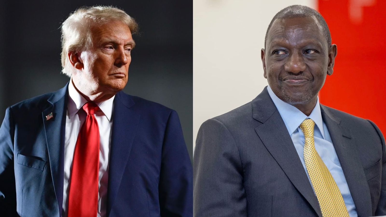 Photo collage of Donald Trump and William Ruto