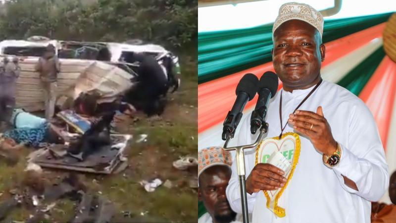 Photo of the accident scene and Fernandes Barasa