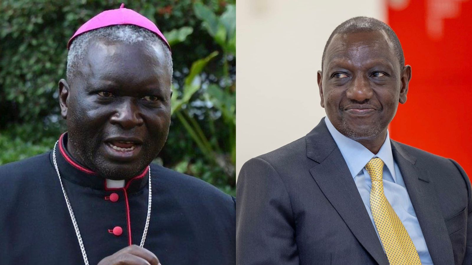 Photo collage of Most Rev. Philip Anyolo and President William Ruto