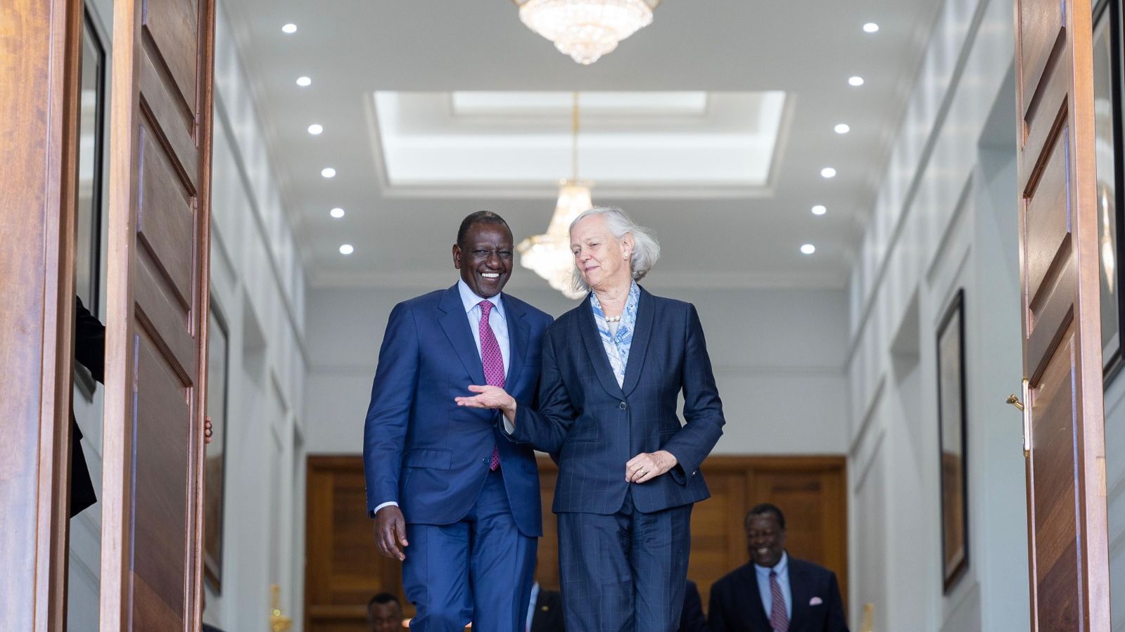 File image of William Ruto and Meg Whitman