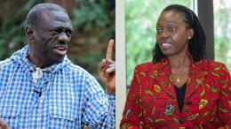 Photo collage of Kizza Besigye and Martha Karua