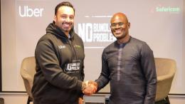 File image of Imran Manji, Head of East and South Africa Uber, and Bernard Muteti, Enterprise Solutions Director Safaricom