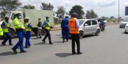 NTSA and traffic officers during a past enforcement exercise along a highway.