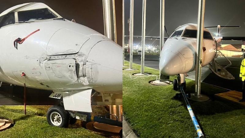 File image of Jambojet aircraft that crashed into a pole at JKIA