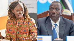 Photo collage of Huldah Momanyi and William Ruto