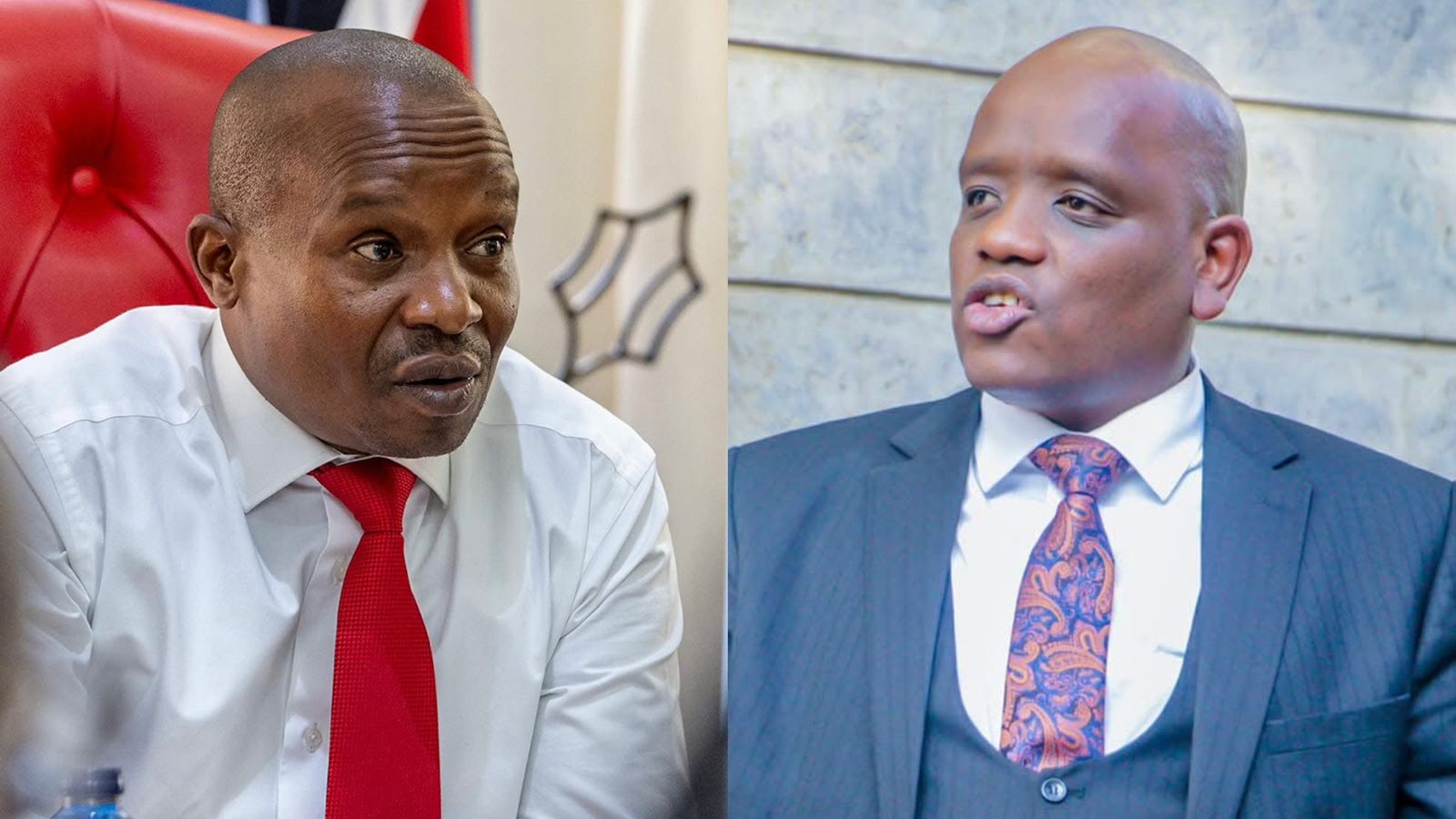 Photo collage of Kithure Kindiki and Dennis Itumbi