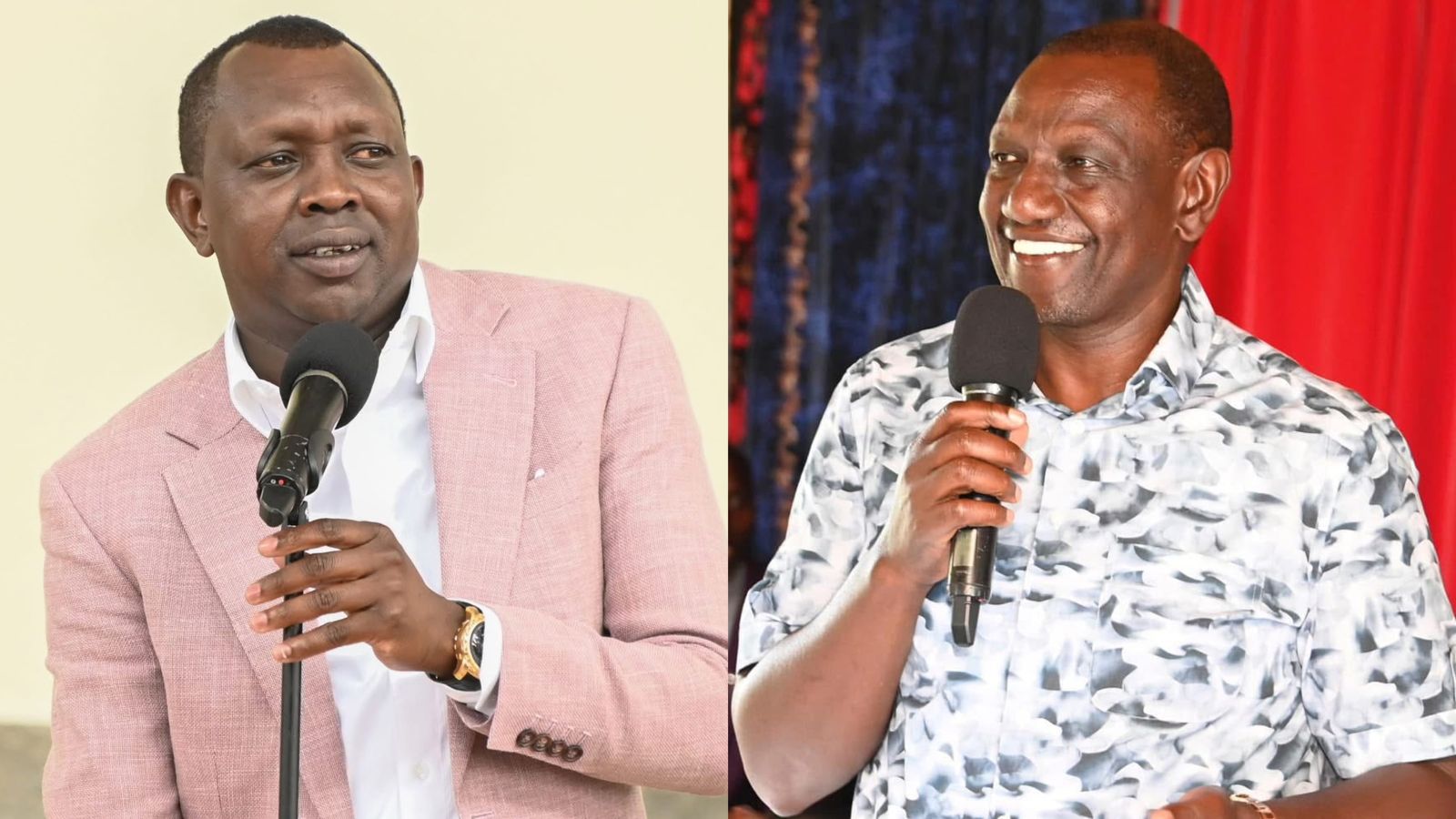 A photo collage of Oscar Sudi and President William Ruto