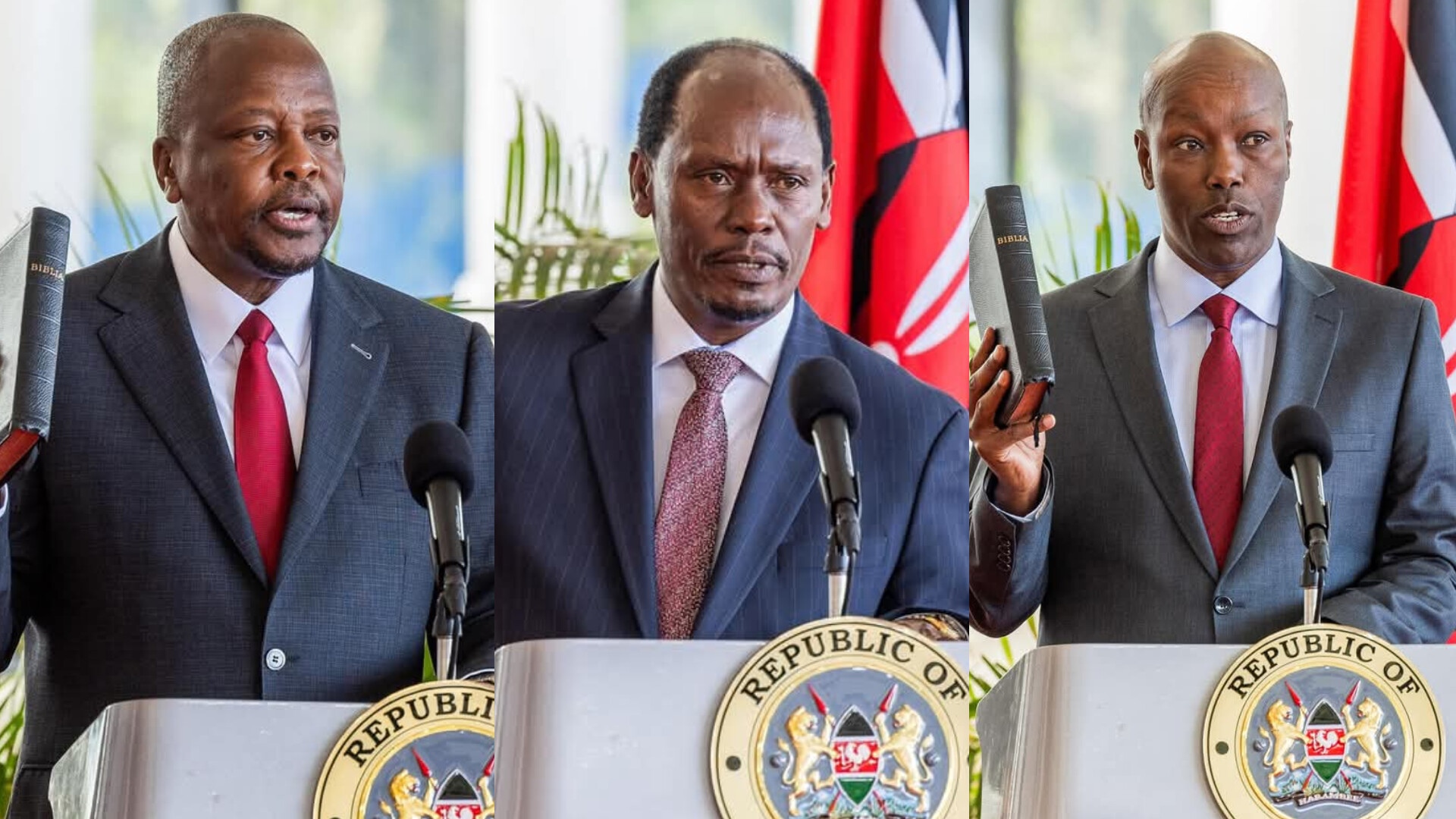 File image of Mutahi Kagwe, William Kabogo and Lee Kinyanjui