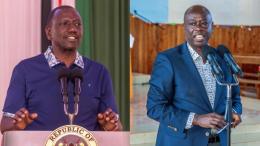 A photo collage of President William Ruto and Rigathi Gachagua