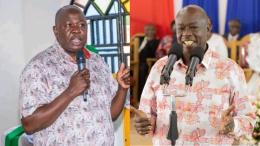 A photo collage of Charles Owino and Rigathi Gachagua