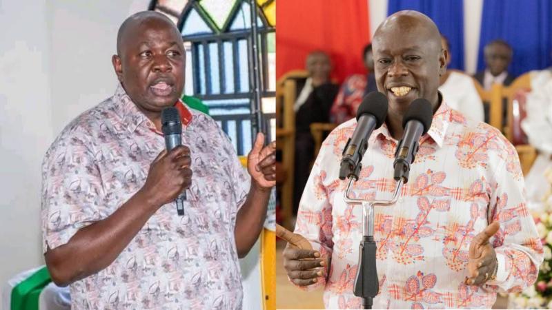 A photo collage of Charles Owino and Rigathi Gachagua
