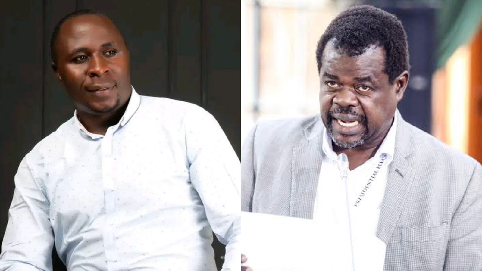 A photo collage of Richard Otieno and Okiya Omtatah