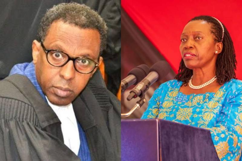 Photocollage of Lawyer Ahmednasir Abdullahi and Martha Karua.