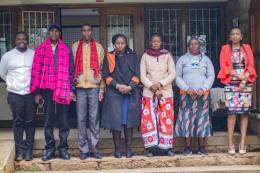 File image of LSK President Faith Odhiambo with Simon Mutite's family.