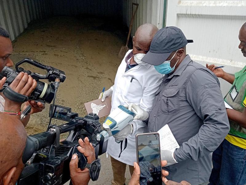 Containers carrying illegally mined copper seized in the port of Mombasa.