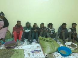 File image of 8 suspects arrested with sacks of bhang.