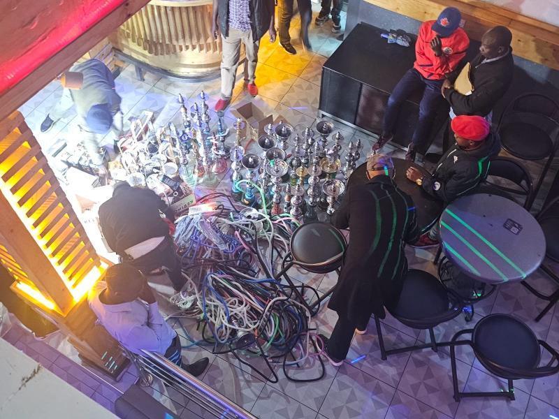 File image of shisha bongs seized by NACADA officers.