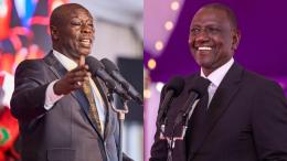 A photo collage of Rigathi Gachagua and William Ruto