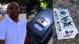 Photo of the Morara Kebaso and coffins dropped off at his premises